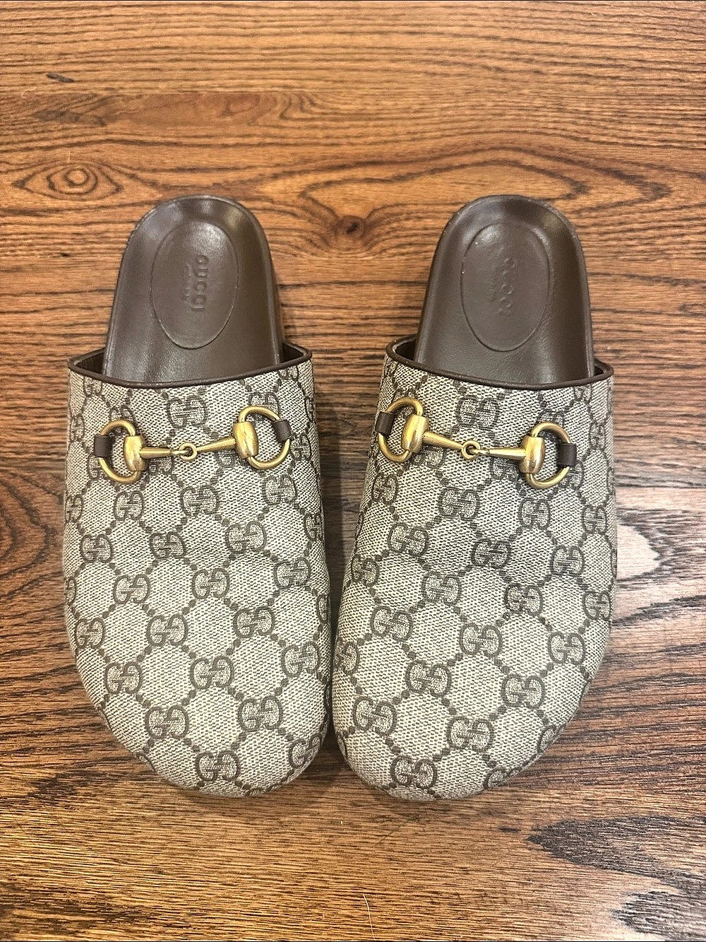 Gucci Princetown Horsebit Mules Brown & Beige US 9.5. Box and dust bag included.